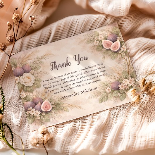 Fig Garden Floral 1st Birthday Dankeskarte