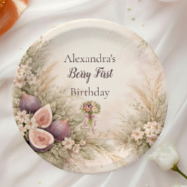 Fig Garden Floral 1st Birthday Pappteller