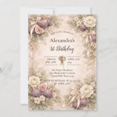 Fig Garden Vintage 1st Birthday Einladung (Vorderseite)