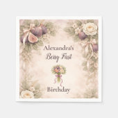 Fig Garden Vintage 1st Birthday Serviette (Vorderseite)