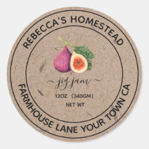 Fig Jam Kraft Papier Canning Jar Labels