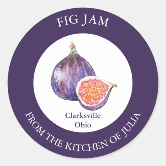 Fig-Jam-Label Runder Aufkleber (Vorderseite)