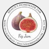 Fig Jam Modern Label Runder Aufkleber (Vorderseite)
