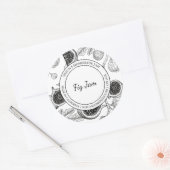 Fig Jam Sketch Modernes Label Runder Aufkleber (Umschlag)