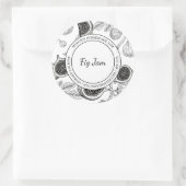 Fig Jam Sketch Modernes Label Runder Aufkleber (Tasche)