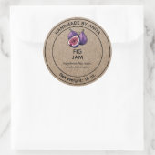 Fig Jelly Jar Label Kraft Papierstil Runder Aufkleber (Tasche)