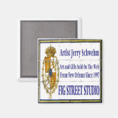 Fig Street Studio Tile Mural Magnet (Vorderseite/Rückseite)