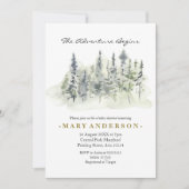 Fig Tree Rustic Boho Forest Babydusche Einladung (Vorderseite)