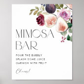Figand Berry Floral Brautparty Mimosa Bar Poster (Vorne)