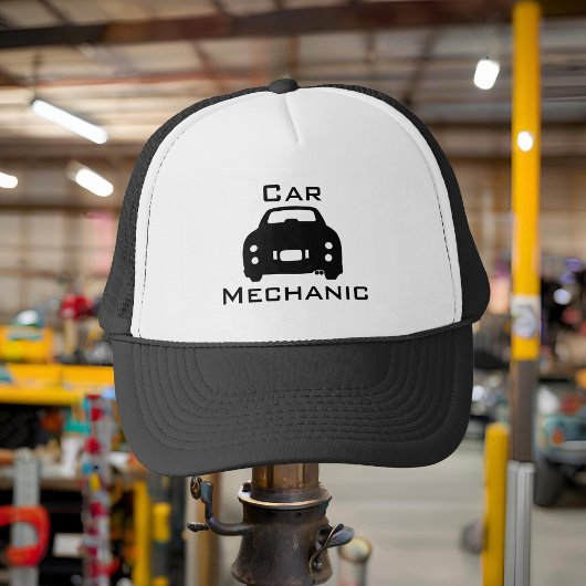 Figarations Black Figaro Car Mechanic Trucker Hat Truckerkappe