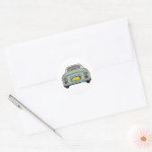 Figarations Emerald Green Figaro Car Scrapbook Runder Aufkleber (Umschlag)