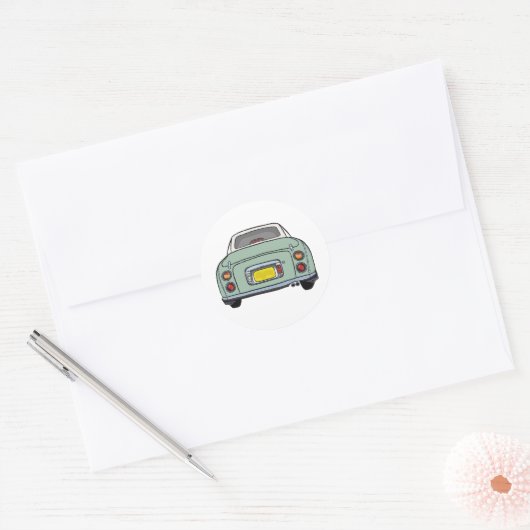 Figarations Emerald Green Figaro Car Scrapbook Runder Aufkleber (Umschlag)