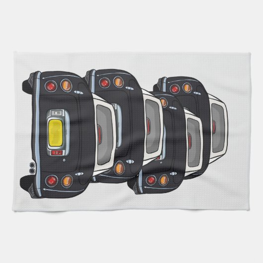 Figarations Figaro Car Convoy Black Kitchen Handtu Geschirrtuch (Horizontal)