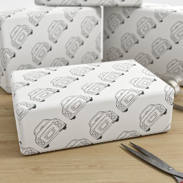 Figarations Figaro Car Traffic Gray Wrapping Paper Geschenkpapier