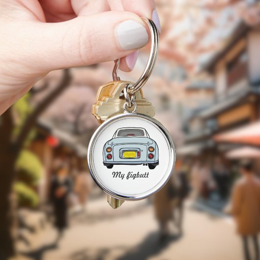 Figarations Funny Pale Aqua Blue Figaro Car Name Schlüsselanhänger