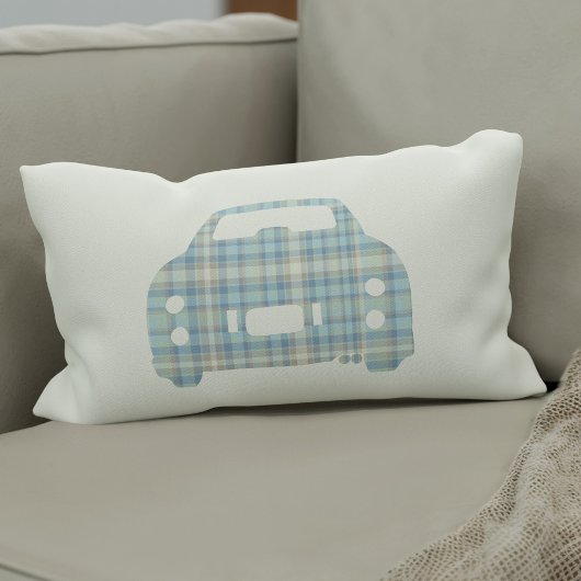 Figarations Lapis Gray Figaro Auto Karierte Silhou Lendenkissen