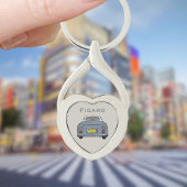 Figarations Lapis Gray Figaro Auto Silberes Herz Schlüsselanhänger