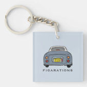 Figarations Lapis Grey Figaro Car Monogram Schlüsselanhänger (Vorderseite)