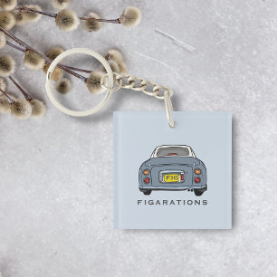 Figarations Lapis Grey Figaro Car Monogram Schlüsselanhänger