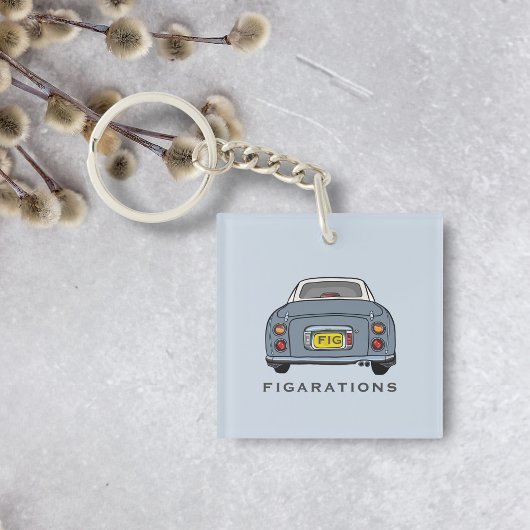 Figarations Lapis Grey Figaro Car Monogram Schlüsselanhänger