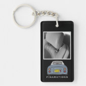Figarations Lapis Grey Figaro Foto Monogram Schlüsselanhänger (Vorderseite)