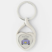 Figarations Lilac Figaro Car Monogram Silver Heart Schlüsselanhänger (Vorderseite)