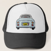 Figarations Pale Aqua Figaro Auto Name Trucker Hat Truckerkappe (Vorderseite)