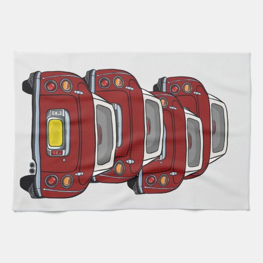 Figarations Red Figaro Car Convoy Küche Handtuch (Horizontal)