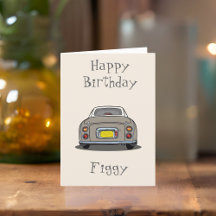 Figarations Topaz Figaro Car Happy Birthday Card