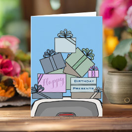 Figaro Car Driver Happy Birthday Card Karte