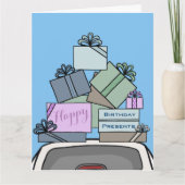 Figaro Car Driver Happy Birthday Card Karte (Vorderseite)