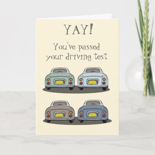 Figaro Car Driving Test Glückwunschs Card Karte (Vorderseite)