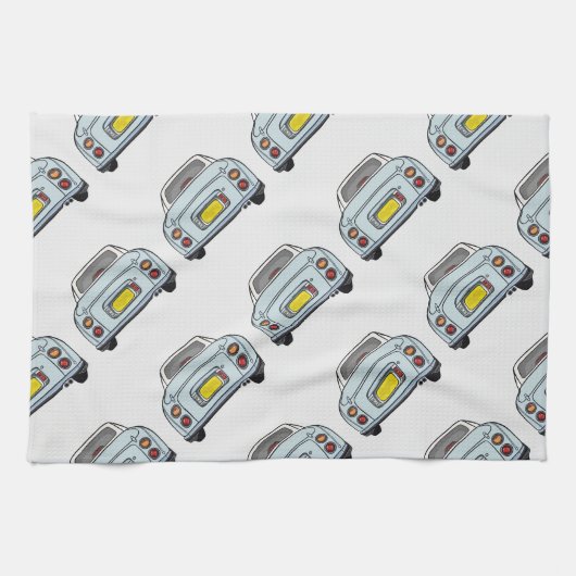 Figaro Car Pale Aqua Küche Handtuch (Horizontal)