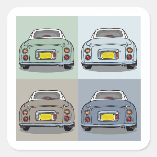 Figaro Car Seasons Garage Scrapbook Quadratischer Aufkleber (Vorderseite)