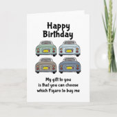 Figaro Funny Buy Me A Figaro Car Geburtstag Karte (Vorderseite)