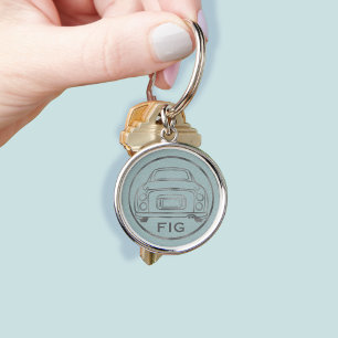 Figaro monogram Car Pale Aqua Schlüsselanhänger