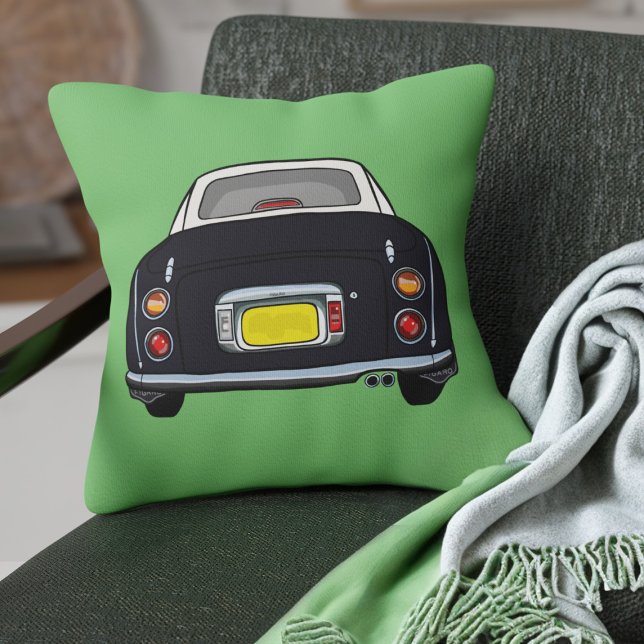 Figaro Niedlich Figaro Black Japanisch Auto grün Kissen (Fun black figgy on a green pillow perfect for your car or home)