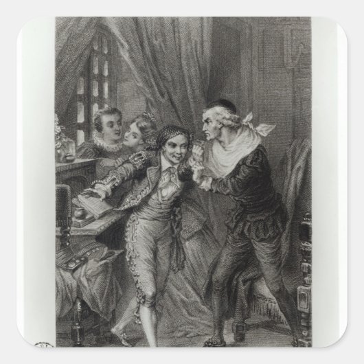 Figaro Quadratischer Aufkleber (Vorderseite)