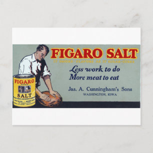 Figaro Salz Anzeige Washington, IA Postkarte