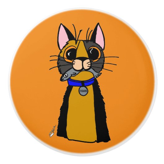 Figaro the Cat Keramik Knob Keramikknauf (Vorderseite)