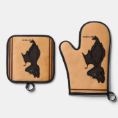 Figdewdrop Blinky the Bat pot holders Ofenhandschuh & Topflappen-Set (Vorderseite)