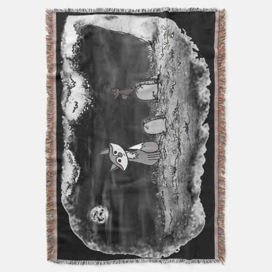 figdewdrop Fig & Blinky Graveyard Throw Blanket Decke (Vorderseite Vertikal)