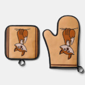 Figdewdrop Fig the Fox pot holders Ofenhandschuh & Topflappen-Set (Vorderseite)