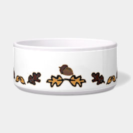 figdewdrop Leaves & Acorns Ceramic Pet Bowl Napf