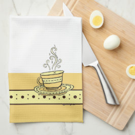 Figdewdrop Relax Cup Gold Acorn Kitchen Towel Geschirrtuch