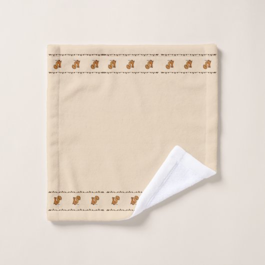 figdewdrop Squirrel Acorn & Leaves Bath Towel Set (Waschlappen)