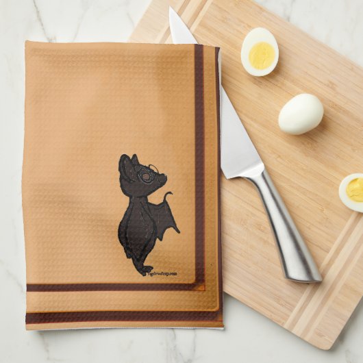 figdewdrops Blinky the Bat kitchen towel Geschirrtuch (Viertel Falte)