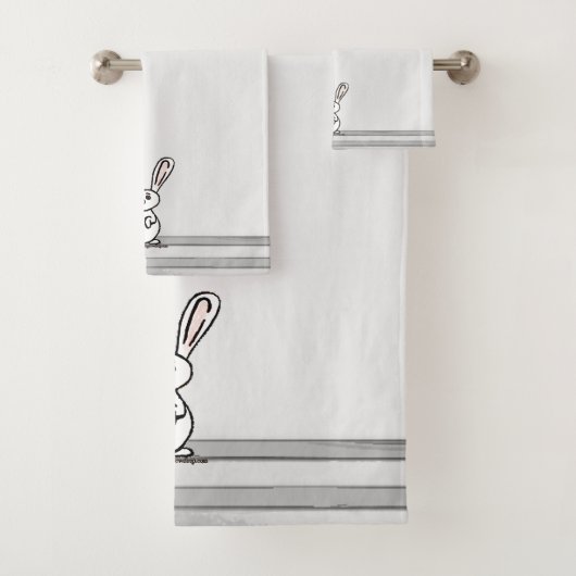 figdewdrops Bunny Bath Towel Set (Insitu)