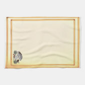figdewdrops caterpillar mushrm gold kitchen towel geschirrtuch (Horizontal)