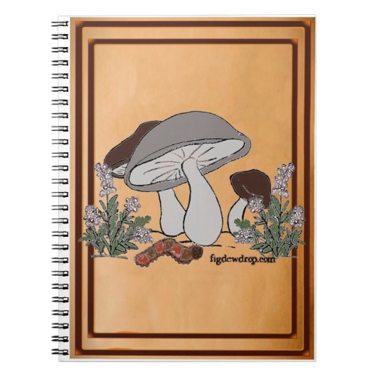 figdewdrops caterpillar mushroom notebook notizblock (Vorderseite)